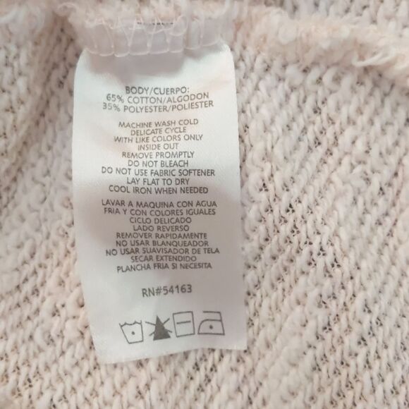 KENSIE Pink Expanded Tie Neck Adjustable Sleeve Slub Nubby Knit Size Small - Picture 8 of 8